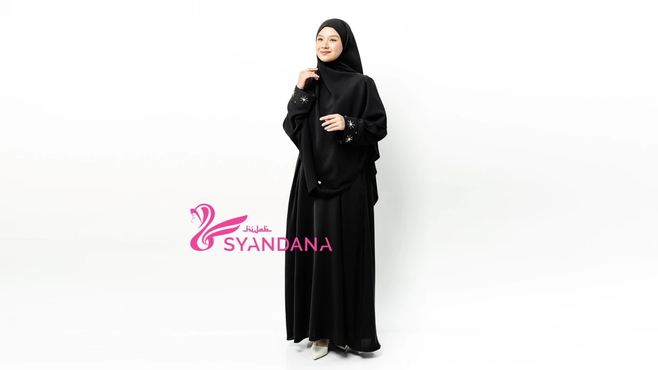 Abaya Mazen Anti UV Aksen Payet Eksklusif Abaya Nyaman dan Tidak Menerawang